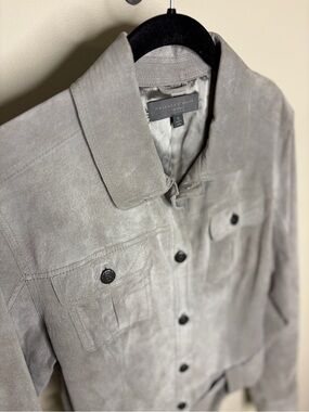Proenza Schouler for Target Light Gray Suede Button Jacket #1170